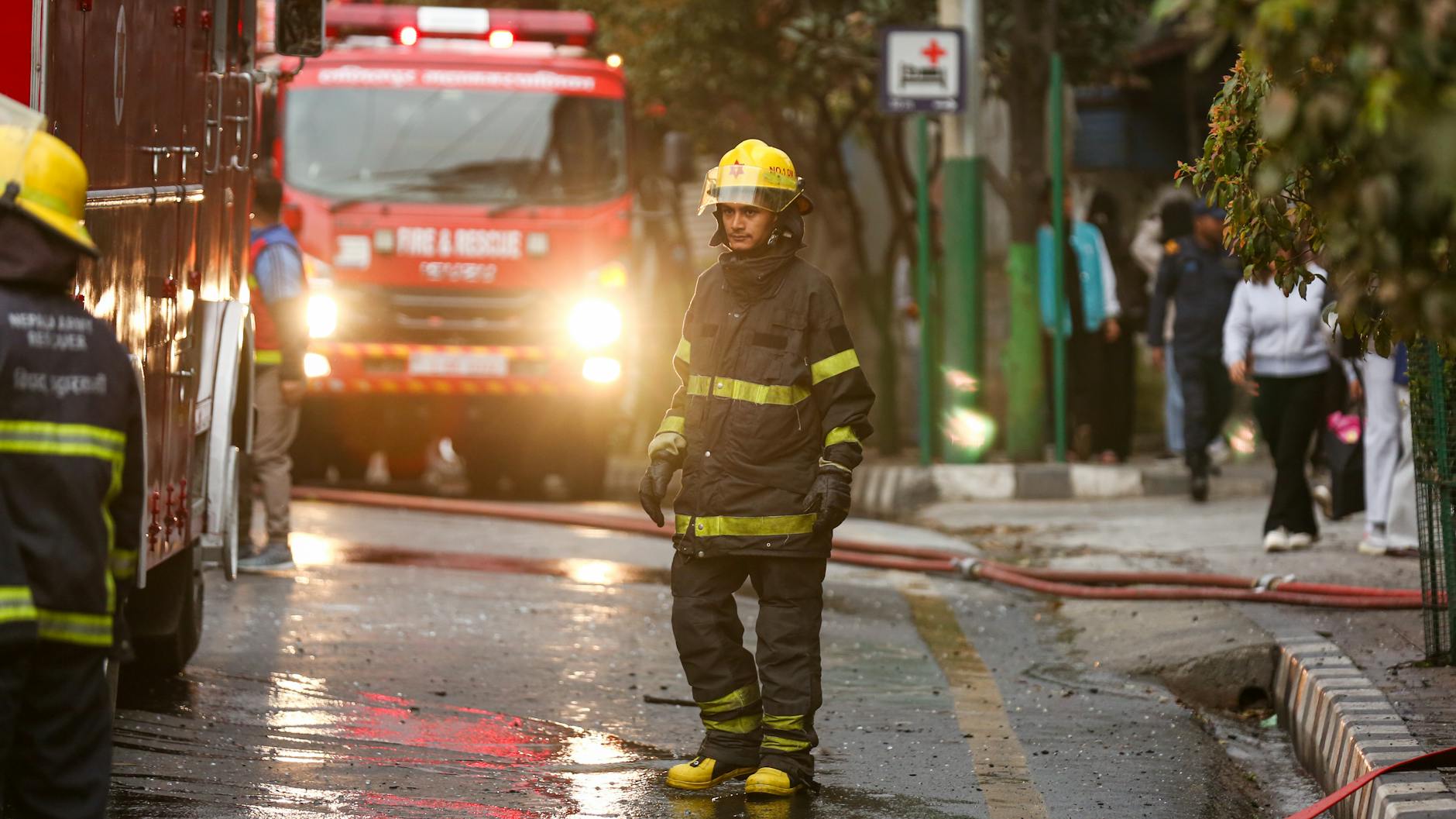 Blaze Engulfs Ministry of Education: Firefighters Battle Flames